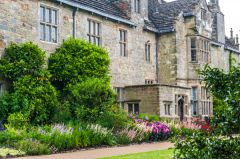 Formal gardens beside the mansion
