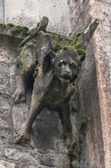 Grotesque carving, exterior roofline