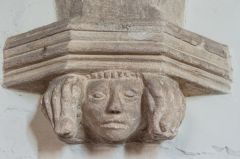 Carved corbel head, nave