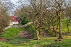 Looking along the Wall to Watling Lodge