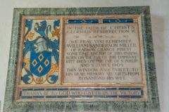 William Miller memorial tablet, 1909