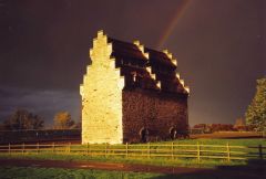 A rainbow over Willington Dovecote (c) Nick MacNeill