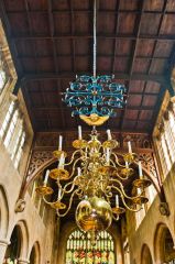 Winchcombe, St Peter's Church, 18th century gilded candelabrum