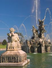 Garden fountains operating