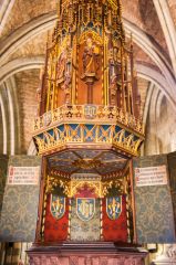 The Jacobean painted font cover