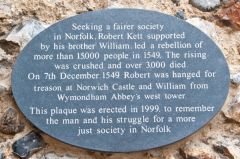 William Kett memorial plaque