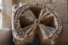 Medieval cross head in the nave
