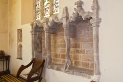 Medieval sedilia in the sanctuary