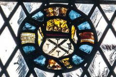 A roundel of medieval glass