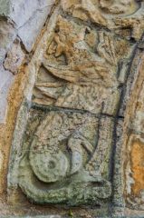 Carving of a winged beast