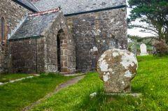 Celtic cross outside the church