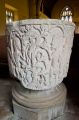 Cowlam, Yorkshire, carved tub font