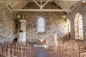 The restored church interior