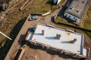 Looking down from the tower