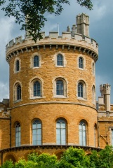 The castellated round tower