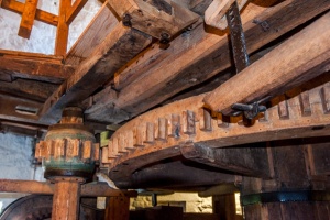 The wooden cogged gear mechanism