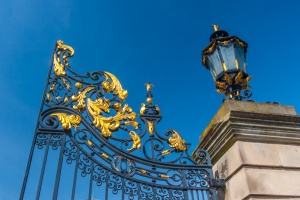 The front gates of the Bowes Museum