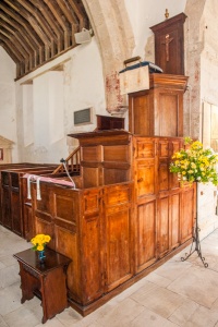 The three-decker Jacobean pulpit
