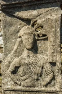 Mithras with three light holes piercing his crown 