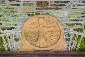 An Anglo-Norman carved panel over the doorway