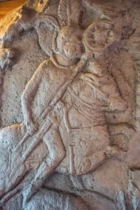 Carving of a Roman cavalryman