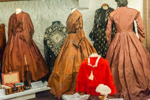 Victorian dresses on display