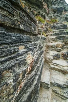 The narrow stone steps to the Brough