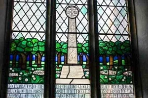 St Augustine window by local artist Denis le Fevre