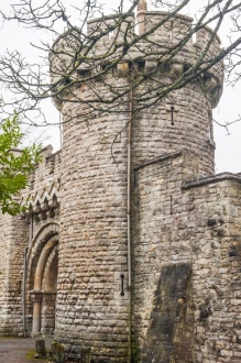The castellated gatehouse tower