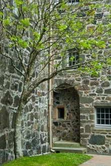 Inside the castle courtyard