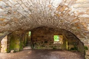 A barrel-vaulted storage chamber
