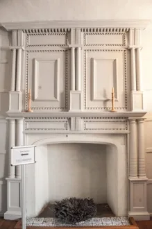 Fireplace in Sir Nicholas's bedchamber