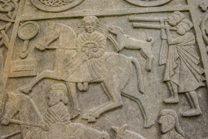 Female figure on the landward face