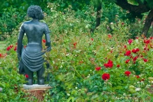 African statue in the gardens