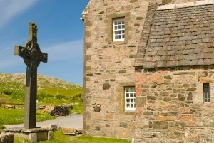 St John's Cross and St Columba's Shrine (right)
