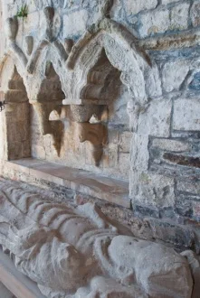 Effigy of Abbot Dominic and the sedilia