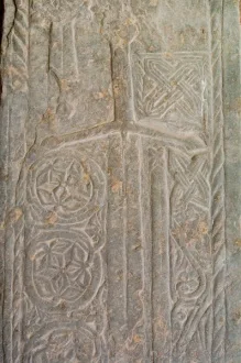 Medieval grave slab in the cloister