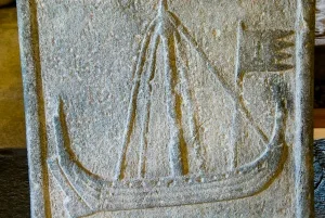 Viking longboat carving