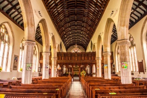 Looking east down the nave of Kenton All Saints