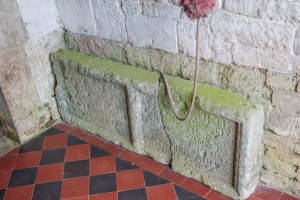 17th century slab in the porch
