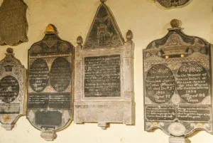 19th century memorials on the chancel wall