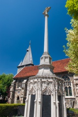 All Saints church and war memorial