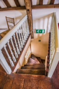 Looking down the staircase