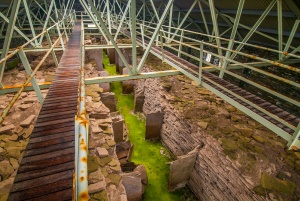 Looking down the raised walkway