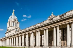 The chapel colonnade and dome