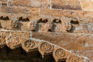 The doorway arch and corbel table