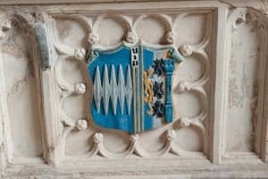 Heraldic panel on the tomb base