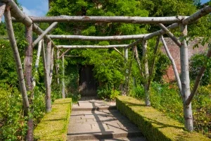 An arbour in the rose garden
