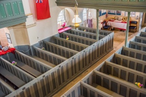 Looking down from the south gallery