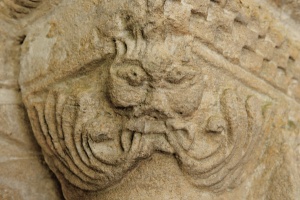 Carved head, north doorway